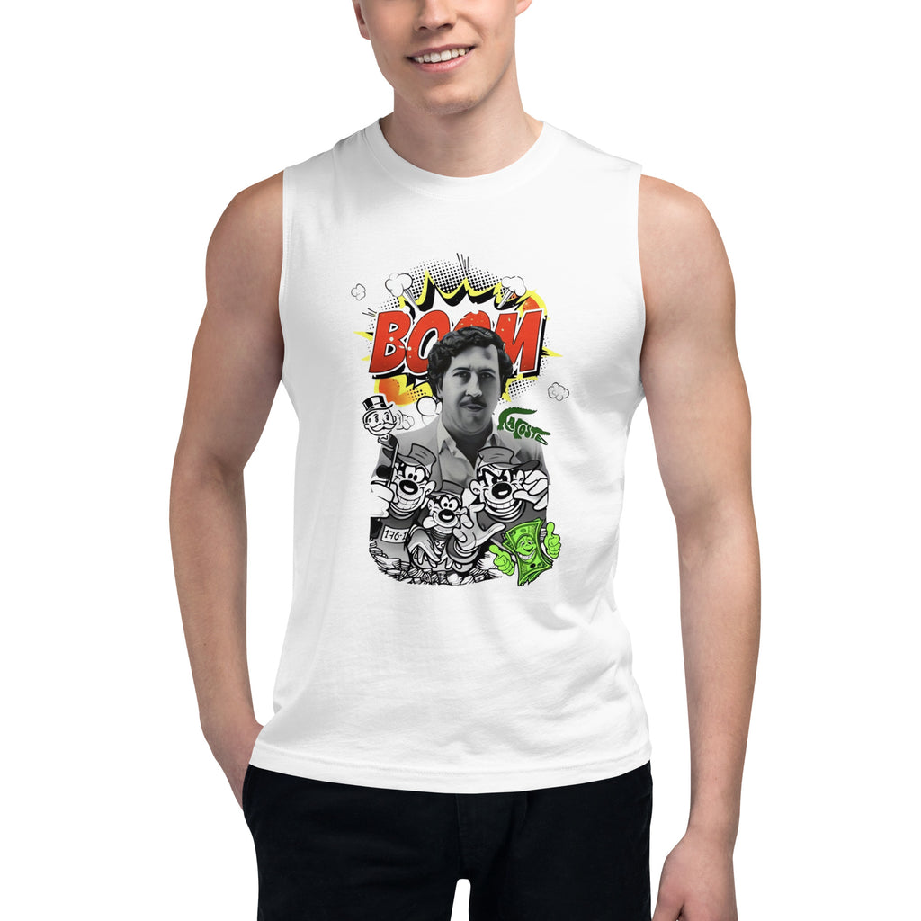 Camiseta sin mangas Pablo Boom, Descubre calidad excepcional y estampados duraderos. Encuentra estilo y orgullo en cada prenda. Compra en LOSMIOS!
