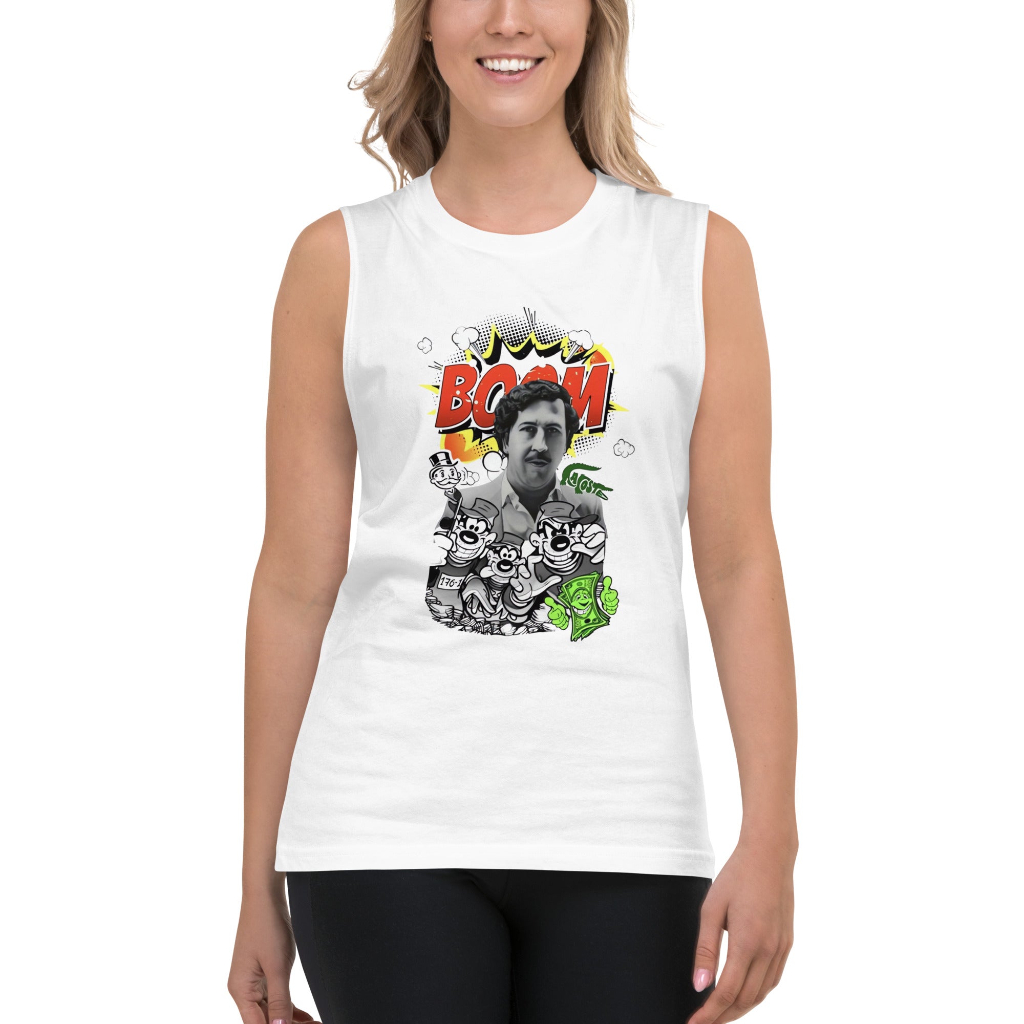 Camiseta sin mangas Pablo Boom, Descubre calidad excepcional y estampados duraderos. Encuentra estilo y orgullo en cada prenda. Compra en LOSMIOS!
