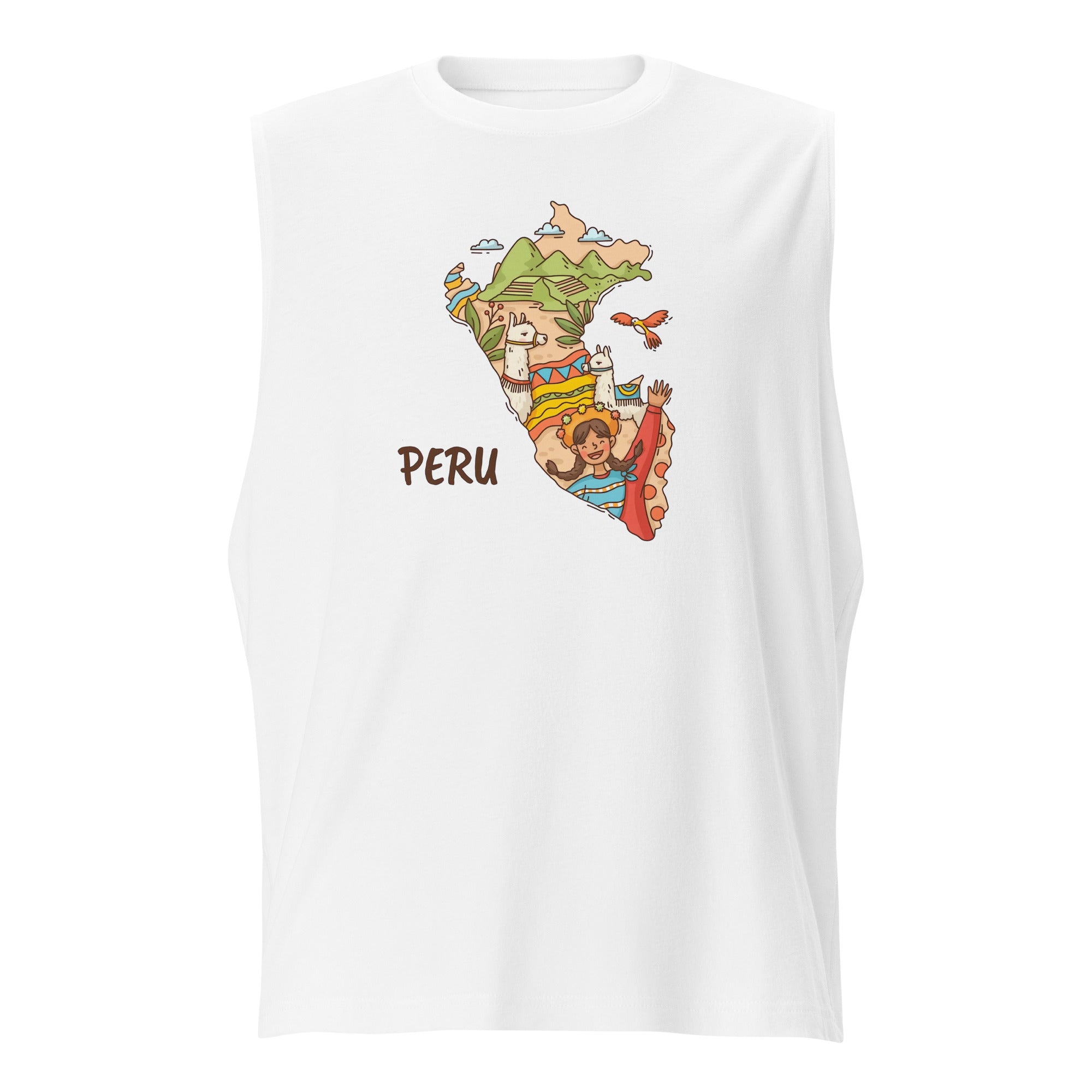 Camiseta sin mangas de Perú, Descubre calidad excepcional y estampados duraderos. Encuentra estilo y orgullo en cada prenda. Compra en LOSMIOS!