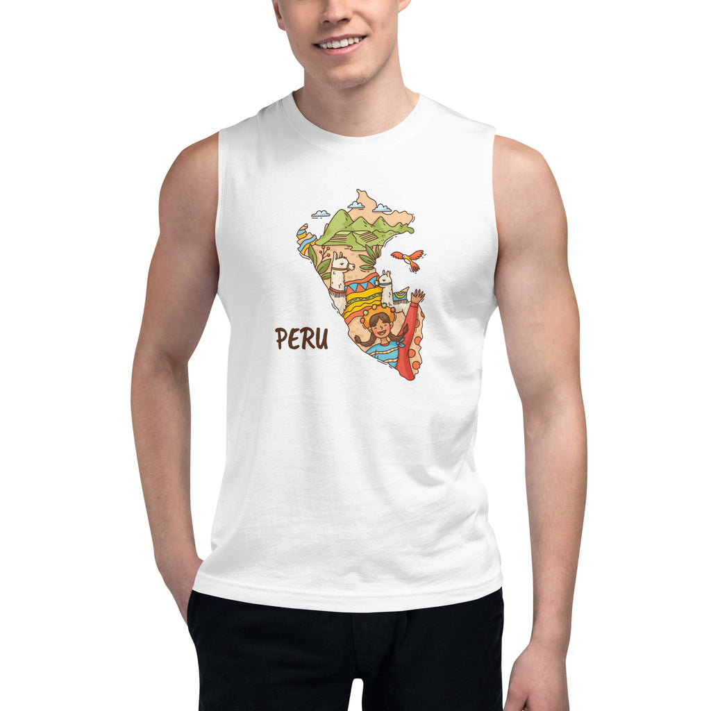 Camiseta sin mangas de Perú, Descubre calidad excepcional y estampados duraderos. Encuentra estilo y orgullo en cada prenda. Compra en LOSMIOS!
