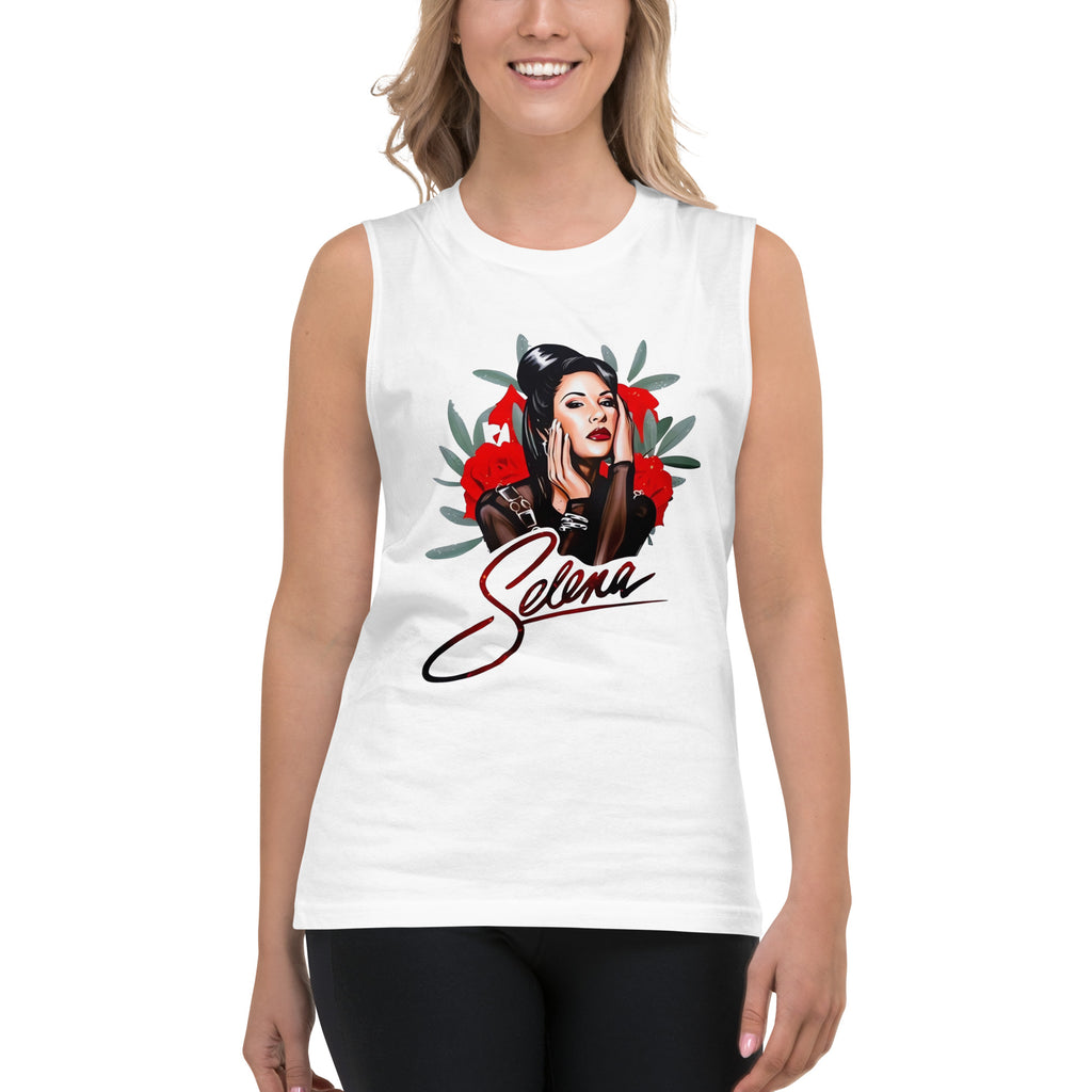 Camiseta sin mangas La Flor Selena, Descubre calidad excepcional y estampados duraderos. Encuentra estilo y orgullo en cada prenda. 