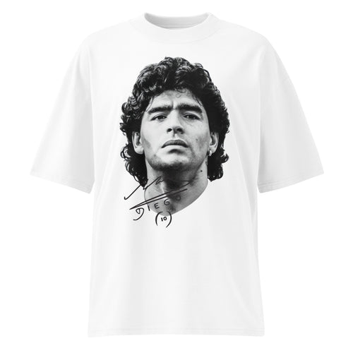 Oversize Diego Maradona Retrato Blanco