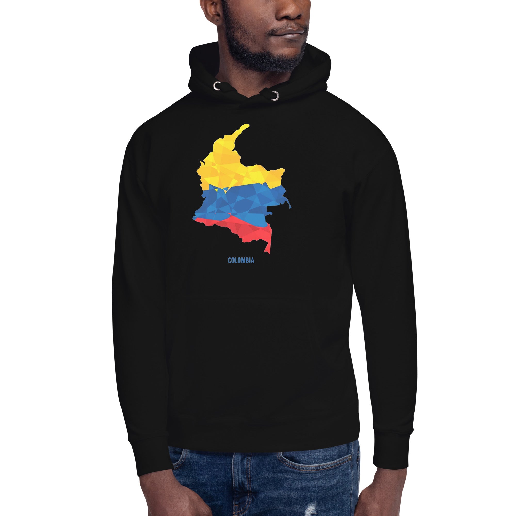 Sudadero con capucha Somos Colombia: el emblema de orgullo colombiano con calidad excepcional y estampado que resiste el paso del tiempo.