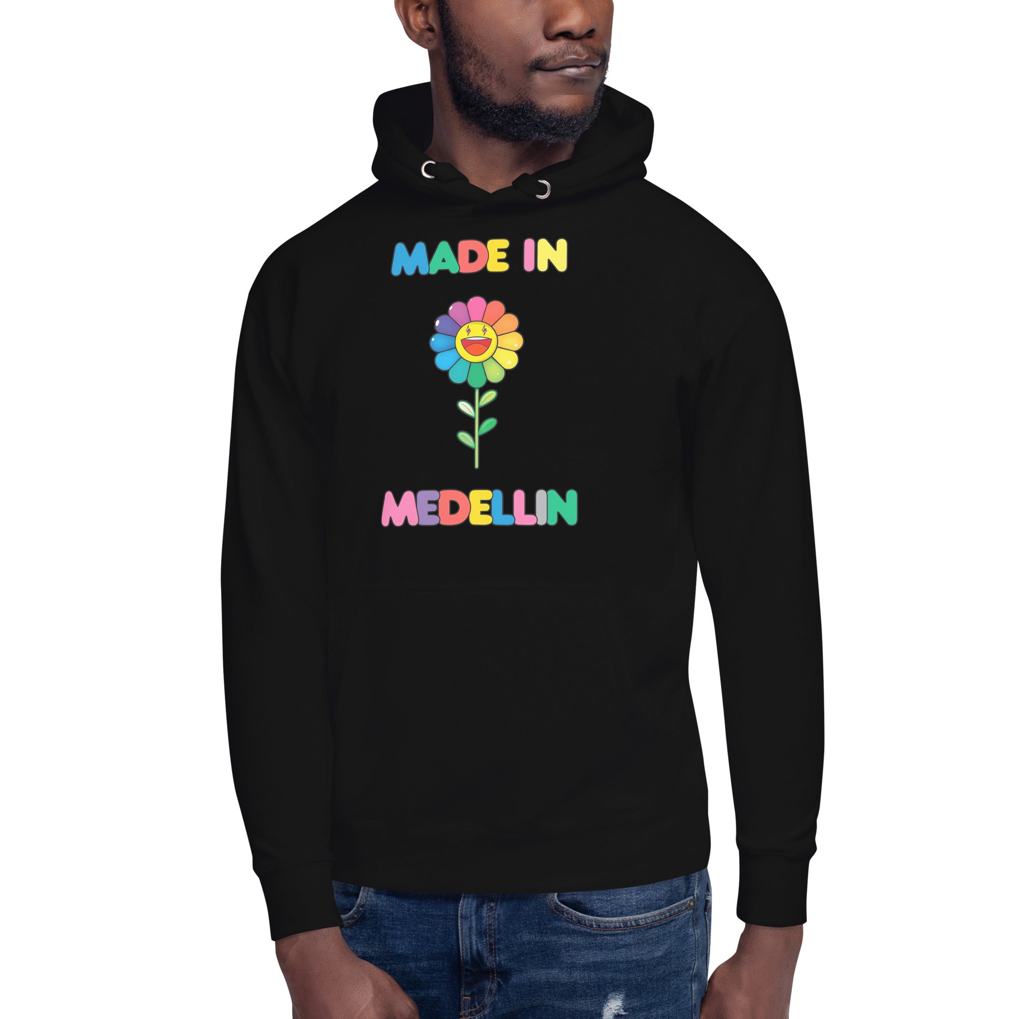 Sudadero con capucha Made in : el emblema de orgullo colombiano con calidad excepcional y estampado que resiste el paso del tiempo.