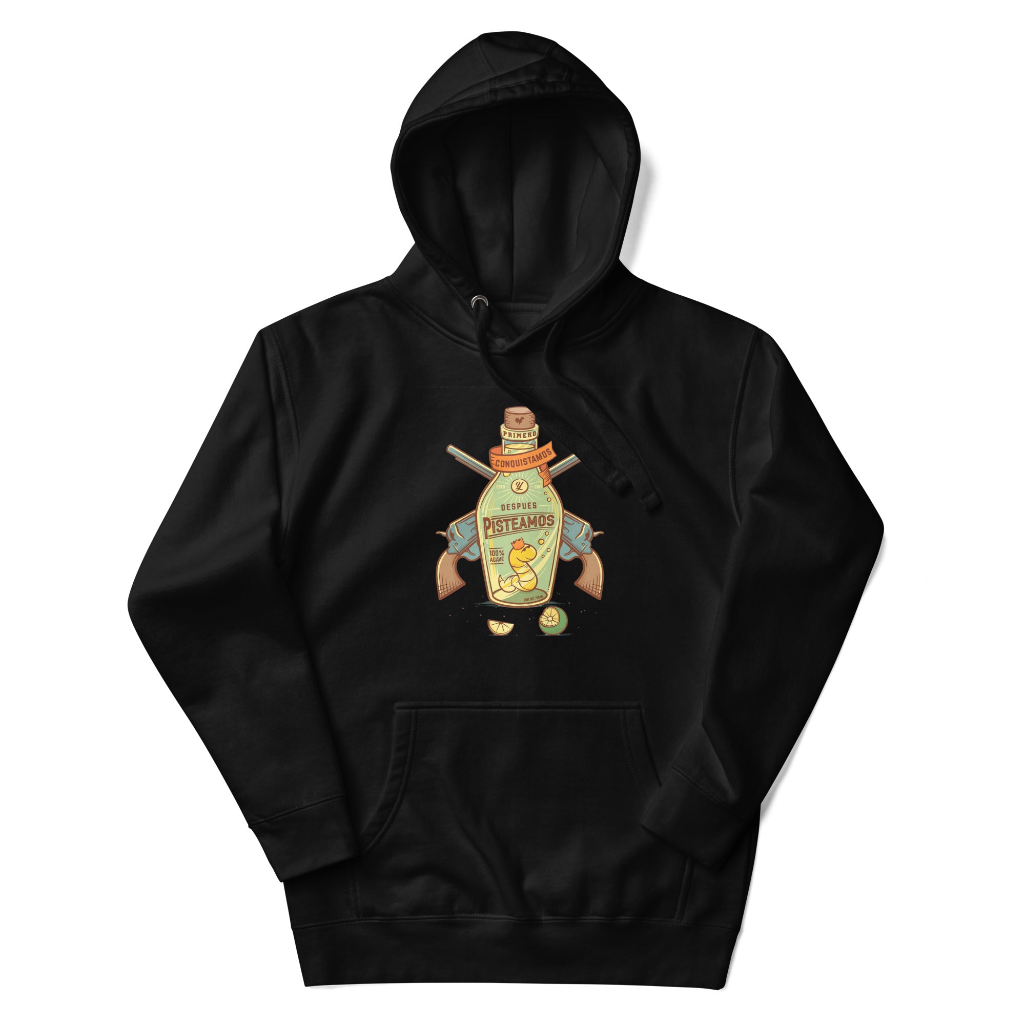 Sudadero con capucha Pisteamos: el emblema de orgullo colombiano con calidad excepcional y estampado que resiste el paso del tiempo.