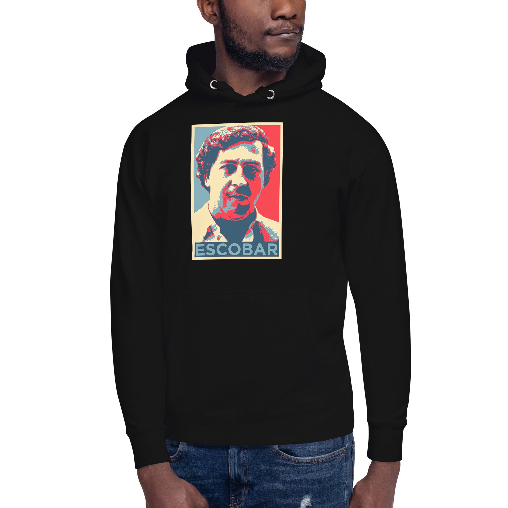 Sudadero con capucha Escobar: el emblema de orgullo colombiano con calidad excepcional y estampado que resiste el paso del tiempo.