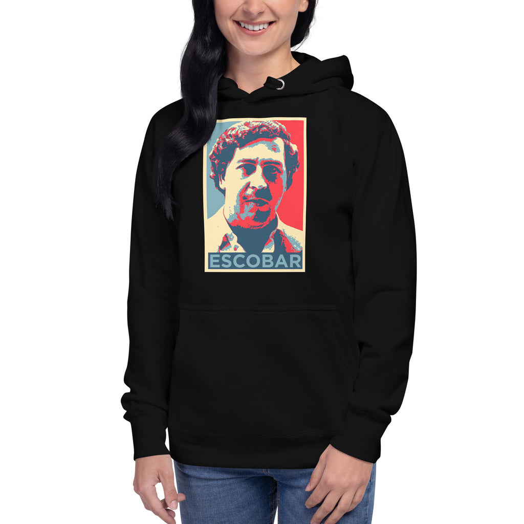 Sudadero con capucha Escobar: el emblema de orgullo colombiano con calidad excepcional y estampado que resiste el paso del tiempo.