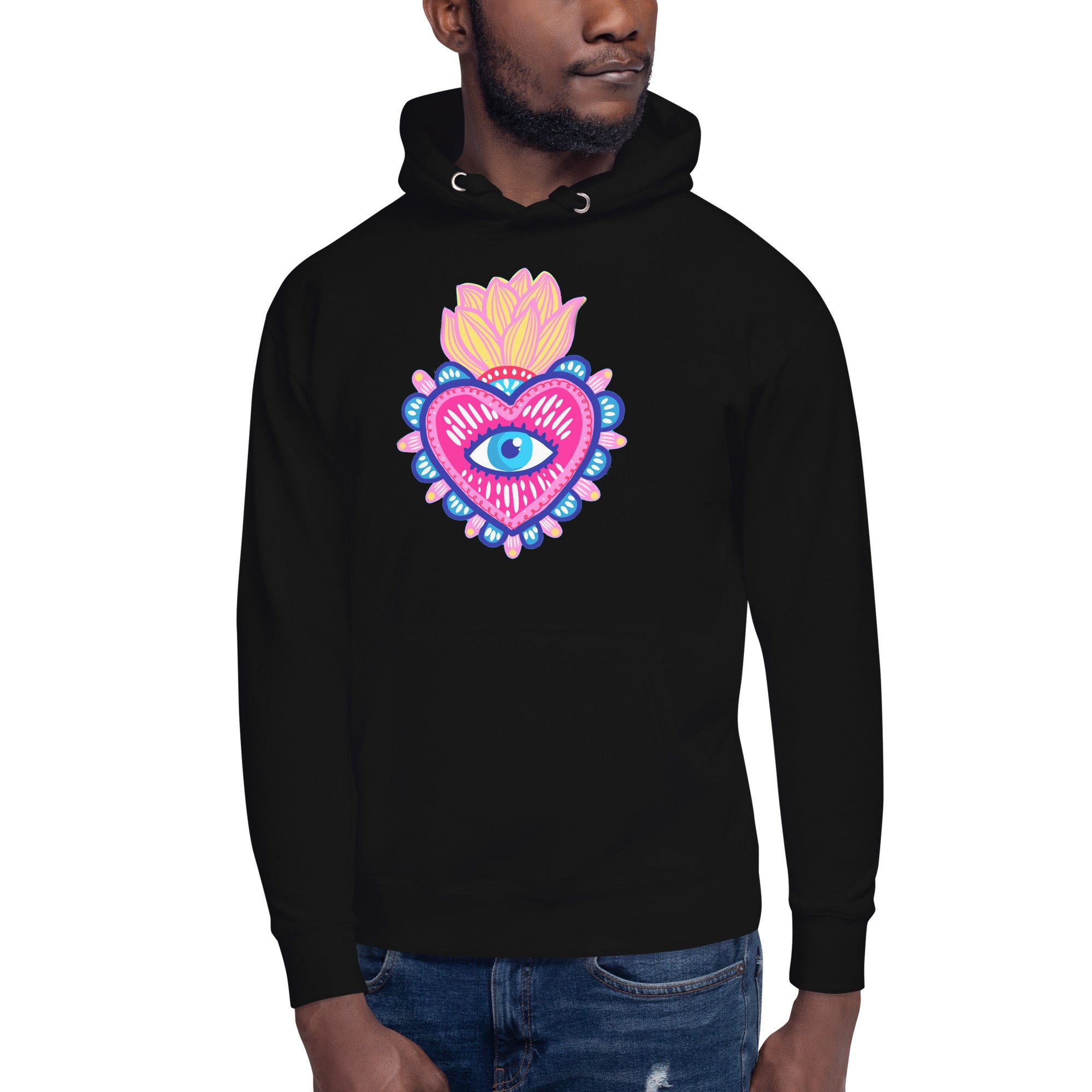 Sudadero con capucha Sagrado Corazón : el emblema de orgullo colombiano con calidad excepcional y estampado que resiste el paso del tiempo.