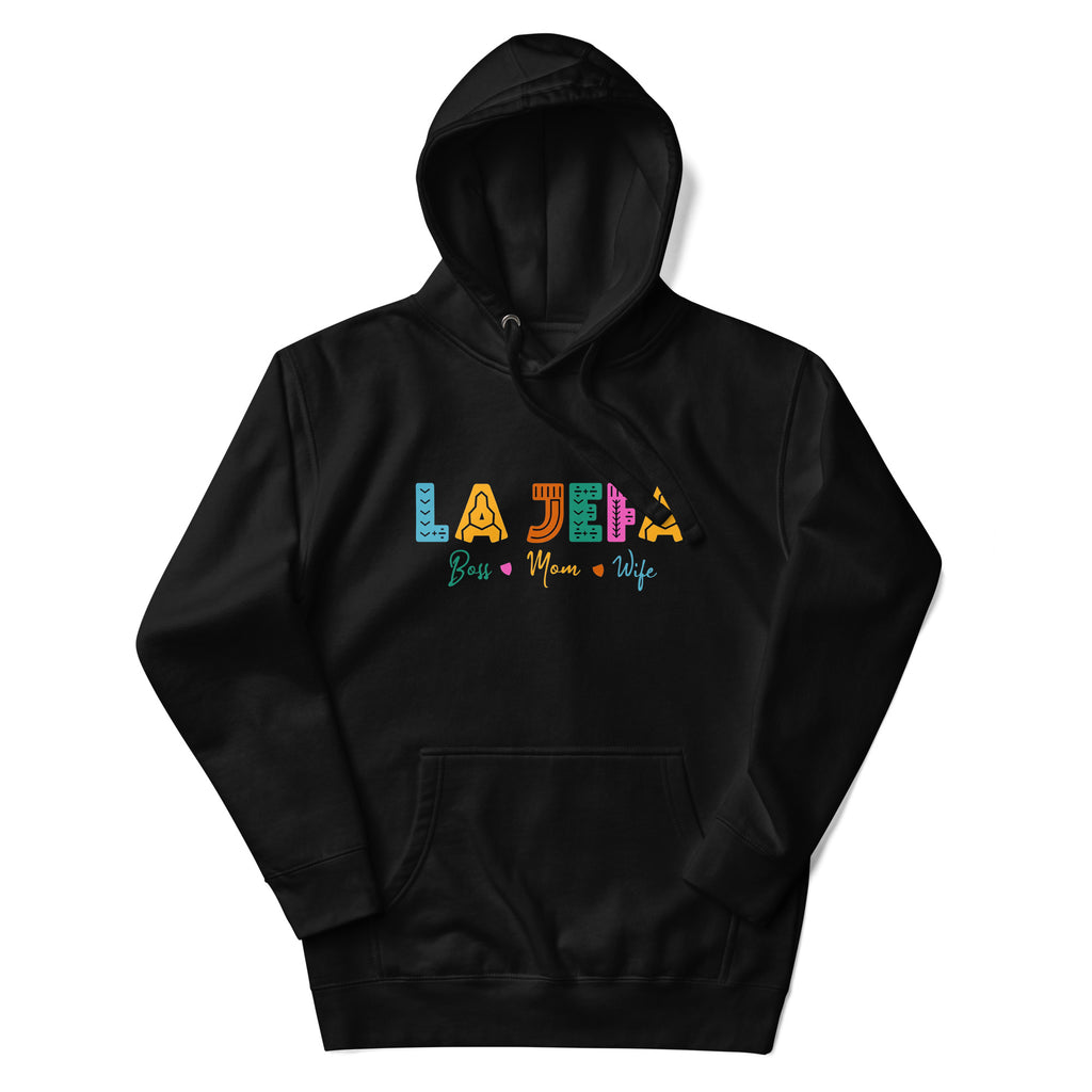 Hoodie de La Jefa, Descubre calidad excepcional y estampados duraderos. Encuentra estilo y orgullo en cada prenda. compra ahora!
