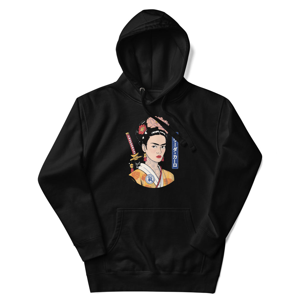 Hoodie de Frida Samurai, Descubre calidad excepcional y estampados duraderos. Encuentra estilo y orgullo en cada prenda. Compra ahora!
