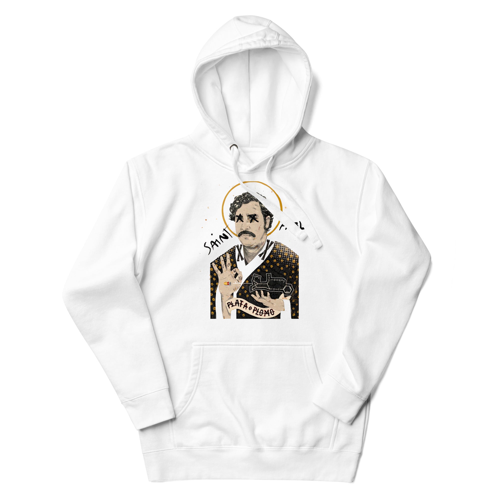 Sudadero con capucha Saint Pablo: el emblema de orgullo colombiano con calidad excepcional y estampado que resiste el paso del tiempo.