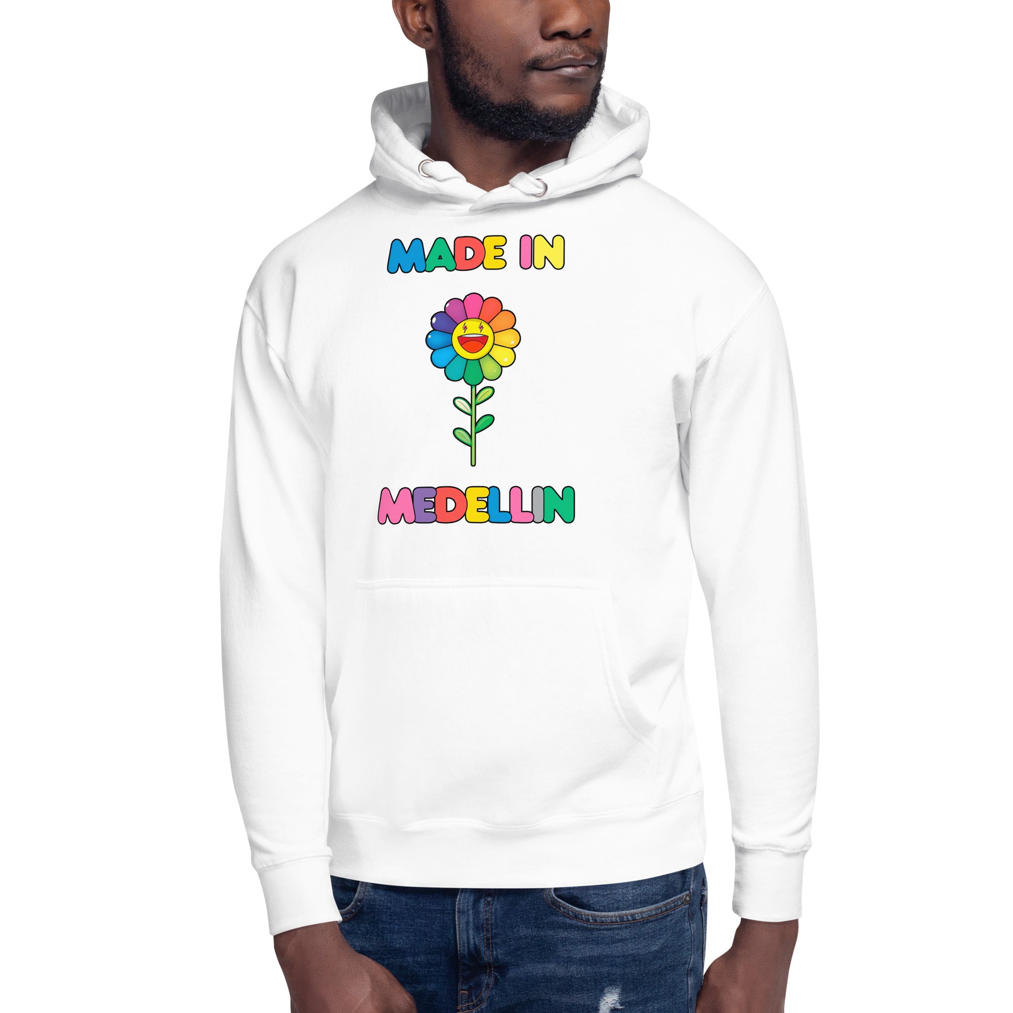 Sudadero con capucha Made In Medellin : el emblema de orgullo colombiano con calidad excepcional y estampado que resiste el paso del tiempo.