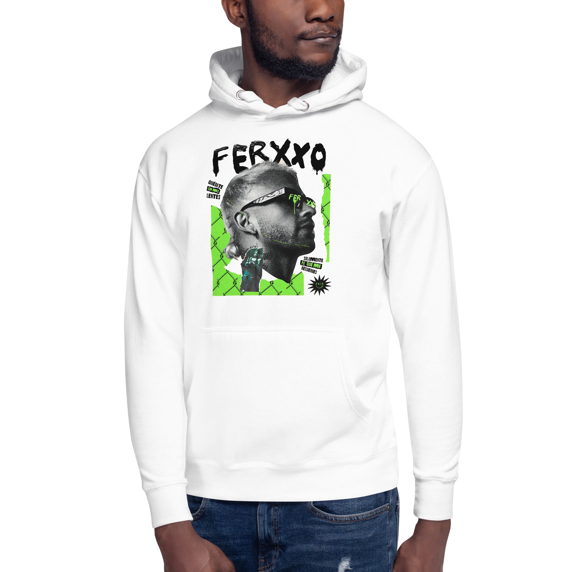 Sudadero con capucha El Ferxxo: el emblema de orgullo colombiano con calidad excepcional y estampado que resiste el paso del tiempo.
