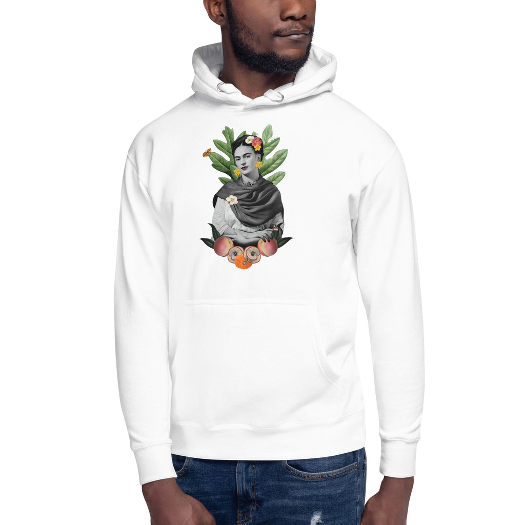 Hoodie de Frida Floral, Descubre calidad excepcional y estampados duraderos. Encuentra estilo y orgullo en cada prenda. Compra ahora!