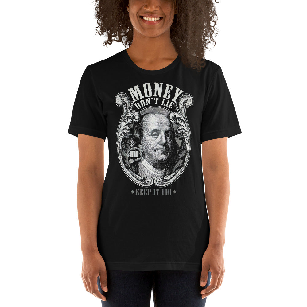 Camiseta Money Don't Lie: Descubre calidad excepcional y estampados duraderos. Encuentra estilo y orgullo en cada prenda.