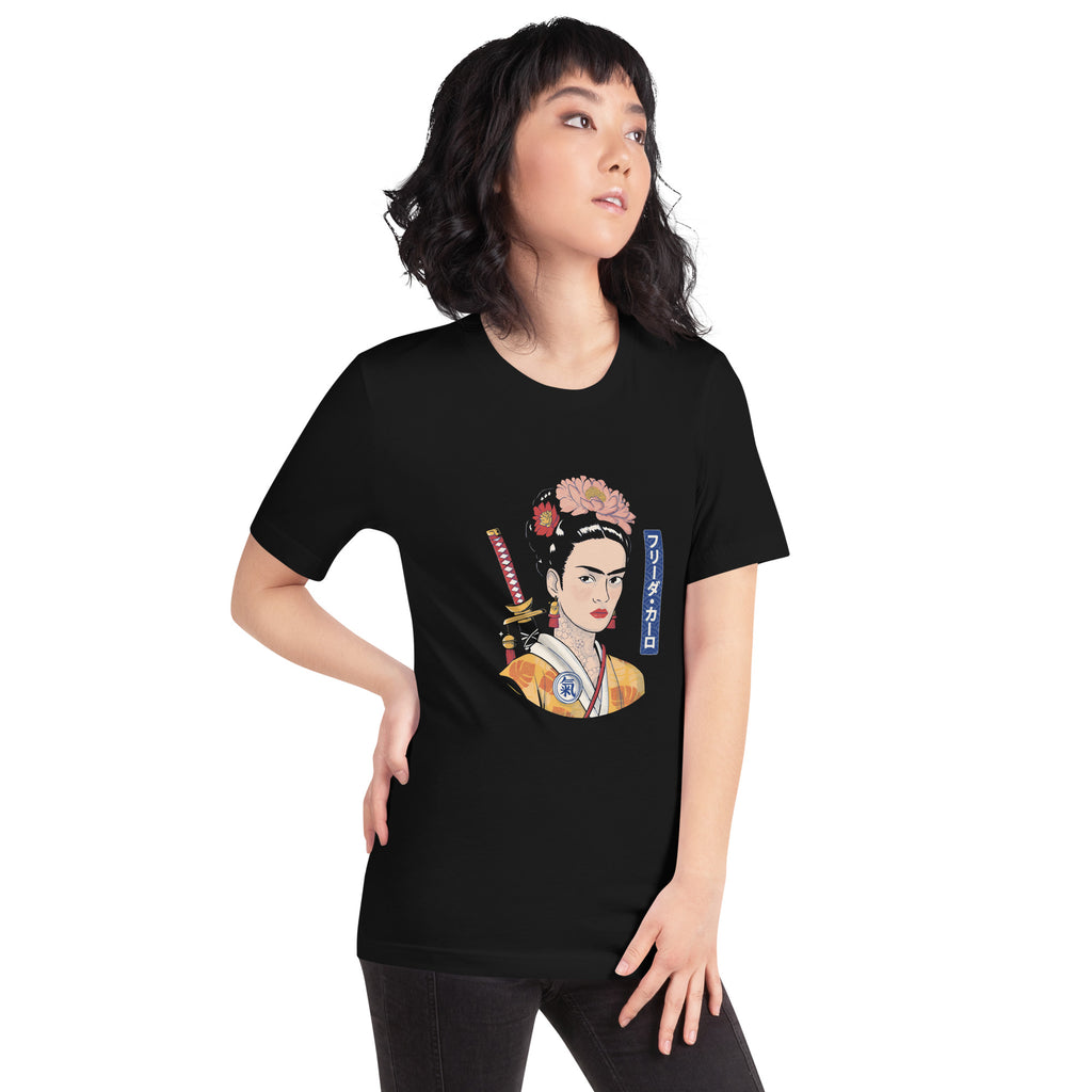 Playera de Frida Samurai, Descubre calidad excepcional y estampados duraderos. Encuentra estilo y orgullo en cada prenda.
