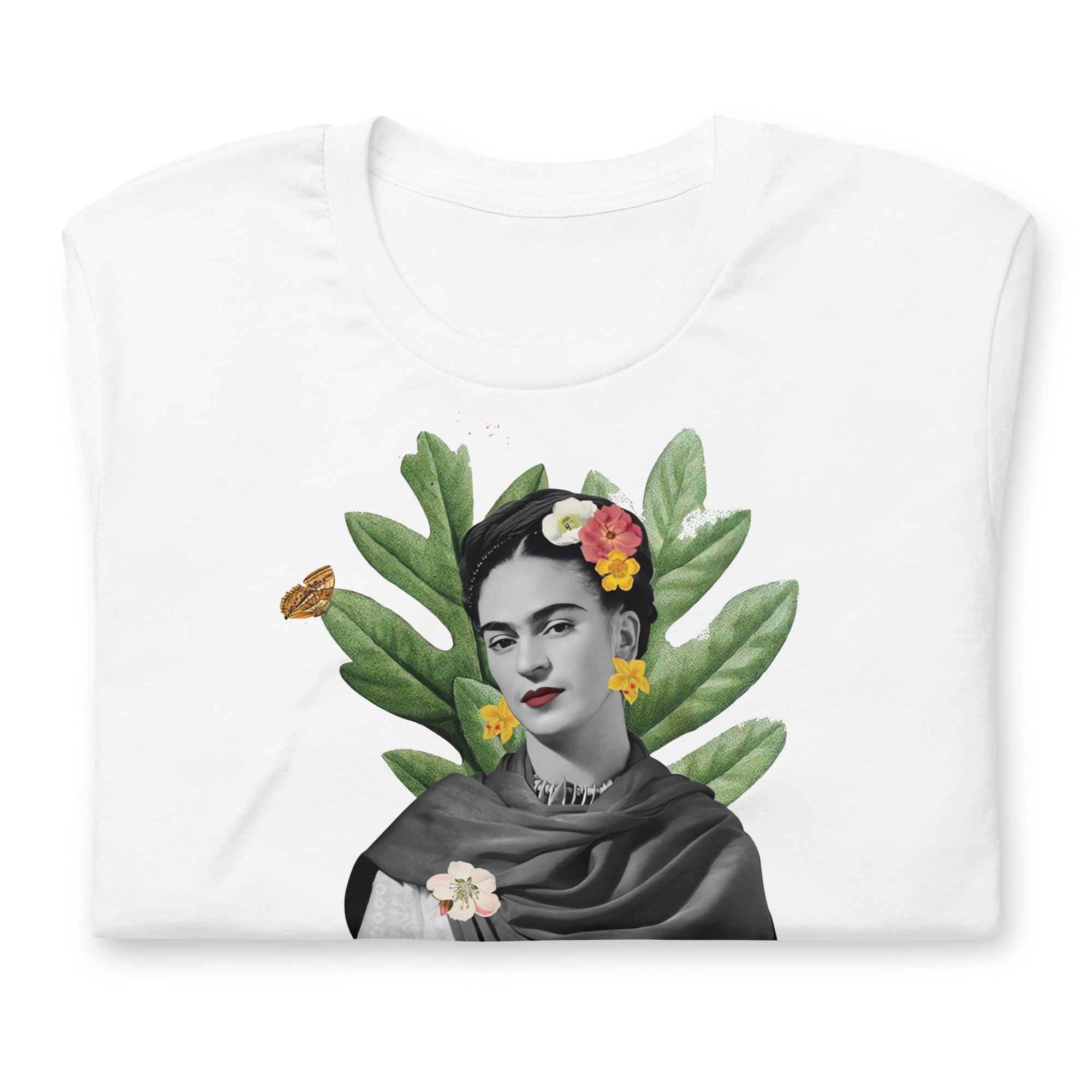 Playera de Frida Floral, Descubre calidad excepcional y estampados duraderos. Encuentra estilo y orgullo en cada prenda.