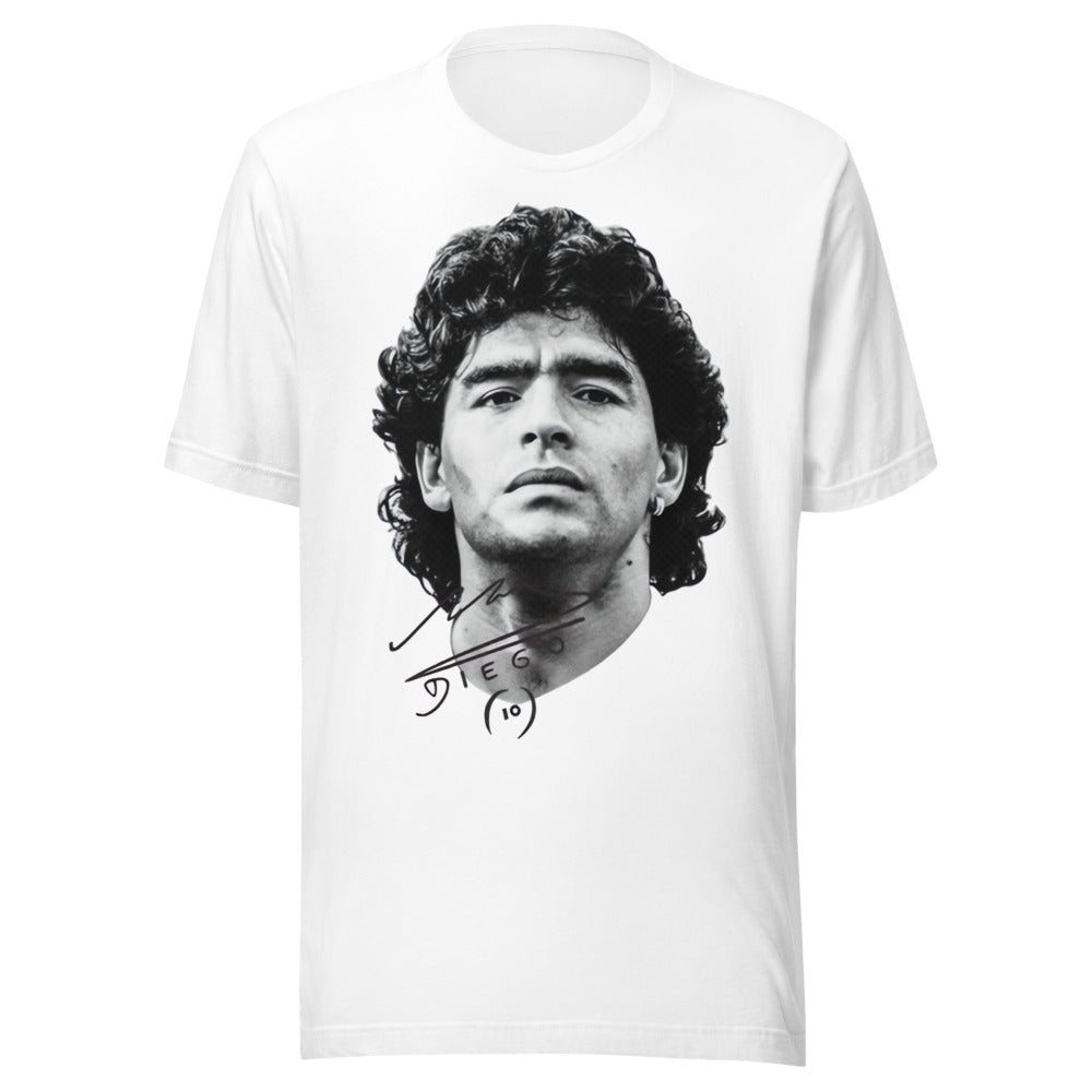 Playera Diego Maradona Retrato Blanca