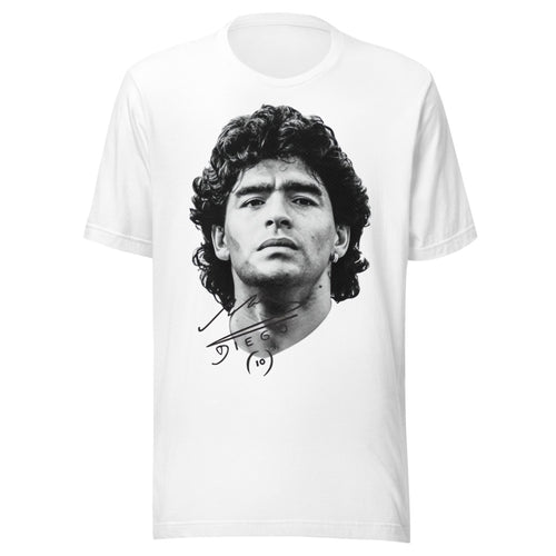 Playera Diego Maradona Retrato Blanca